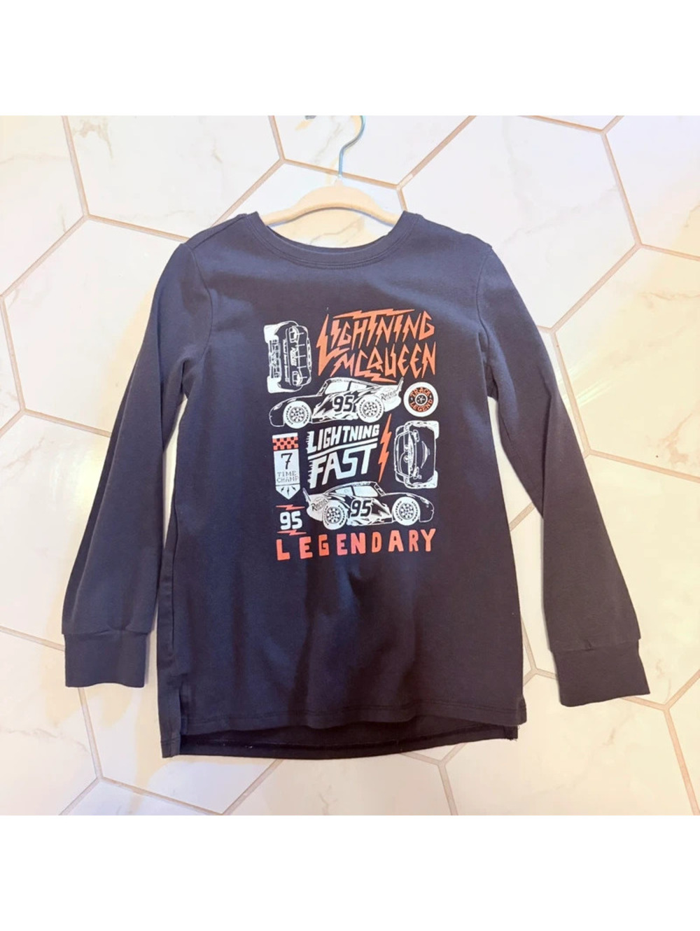 Rags to raches Disney Pixar cars lightning McQueen long sleeve tee